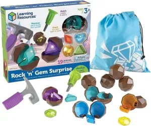 Learning Resources Rock 'n Gem Surprise, Sorting, Matching & Counting Skills Activity Set, Early STEM, 19 Pieces, Ages 3 