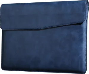 Leather Laptop Sleeve for MacBook Pro 16 Inch M3 M2 Laptop Case,Slim and Durable Waterproof Protective Bag for 15-16 Inch Notebook Computer Cover,Blue
