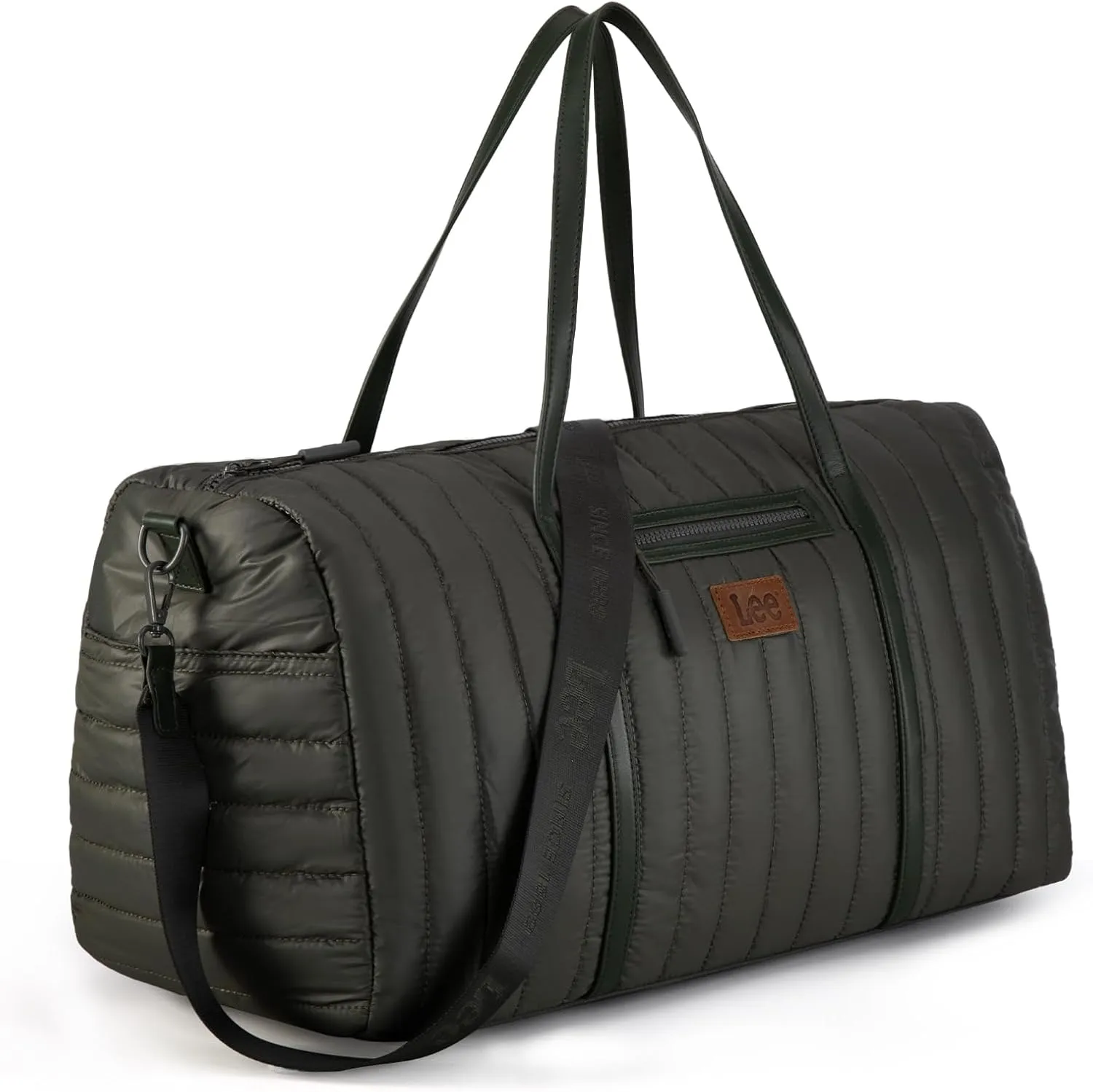 Lee Quilted Travel Duffel Bag for Women, Large Soft Puffy Lightweight Weekender Gym Bag with Adjustable Strap Water-Resistant Overnight Carry On Bag for Trips Sport Airplane Hospital