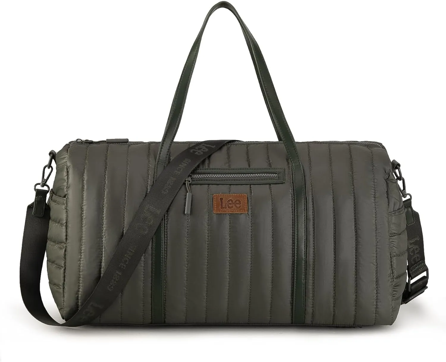 Lee Quilted Travel Duffel Bag for Women, Large Soft Puffy Lightweight Weekender Gym Bag with Adjustable Strap Water-Resistant Overnight Carry On Bag for Trips Sport Airplane Hospital