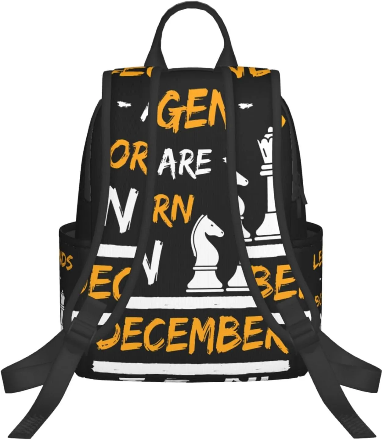 Legends Are Born In December Chess Casual Backpacks Large Capacity Laptop Backpack Sports Rucksack Travel Daypack Adjustable Shoulder Strap Work Bag for Outdoor Camping