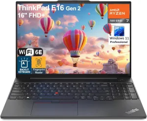 Lenovo ThinkPad E16 G2 16" FHD  Business Laptop Computer, AMD 8-Core Ryzen 7 7735HS (Beat i7-1355U), 32GB DDR5 RAM, 1TB PCIe SSD, WiFi 6E, Backlit Keyboard, Fingerprint Reader, Windows 11 Pro, AZ-XUT