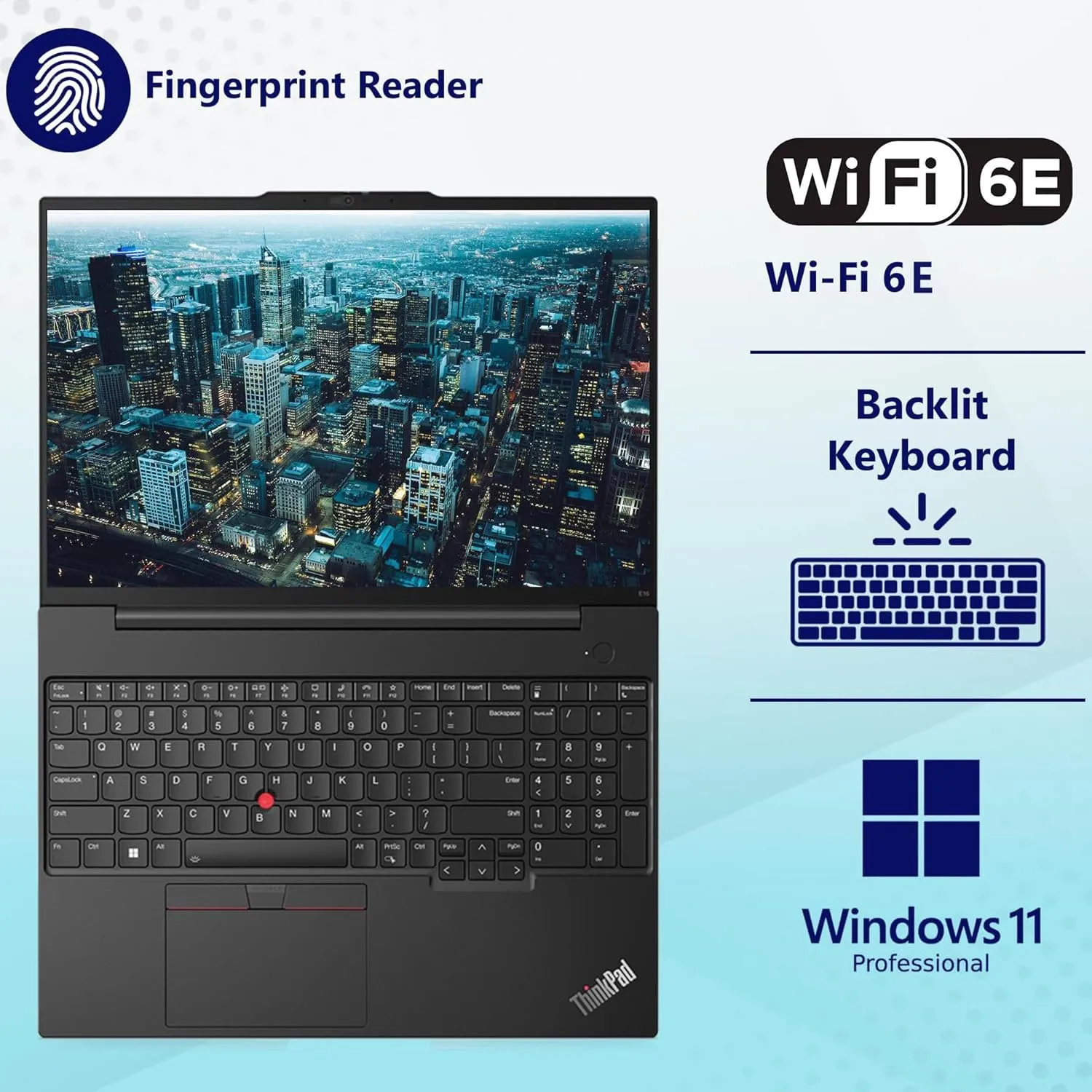 Lenovo ThinkPad E16 G2 16" FHD  Business Laptop Computer, AMD 8-Core Ryzen 7 7735HS (Beat i7-1355U), 32GB DDR5 RAM, 1TB PCIe SSD, WiFi 6E, Backlit Keyboard, Fingerprint Reader, Windows 11 Pro, AZ-XUT