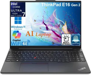 Lenovo ThinkPad E16 G2 Business Laptop Computer, Intel 16-Core Ultra 7 155H (Beat i7-13705H), 64GB DDR5 RAM, 2TB PCIe SSD, 16" FHD , WiFi 6E, Backlit Keyboard, Fingerprint Reader, W11 Pro, Vent-Hear