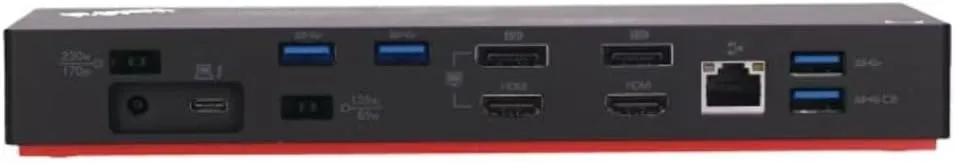 Lenovo USA ThinkPad Thunderbolt 3 Dock Gen 2 135W (40AN0135US) Dual UHD 4K Display Capability, 2 HDMI, 2 DP, USB-C, USB 3.1, Black