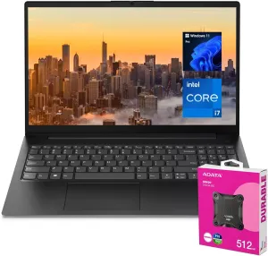 Lenovo V-Series V15 Business Laptop | 15.6" FHD 1920 * 1080 | 13th Gen Intel Core i7-13620H | 40GB RAM | 2TB SSD | Webcam | Wi-Fi 6 | Windows 11 Pro | Black | Bundle with ADATA 512GB External SSD