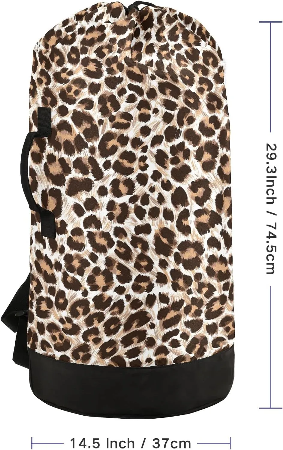 Leopard Cheetah Print Animal Laundry Backpack Bag with Drawstring Closure Waterproof Laundry Bag Laundry Hamper Clothes Storage for College Travel Laundromat Apartment