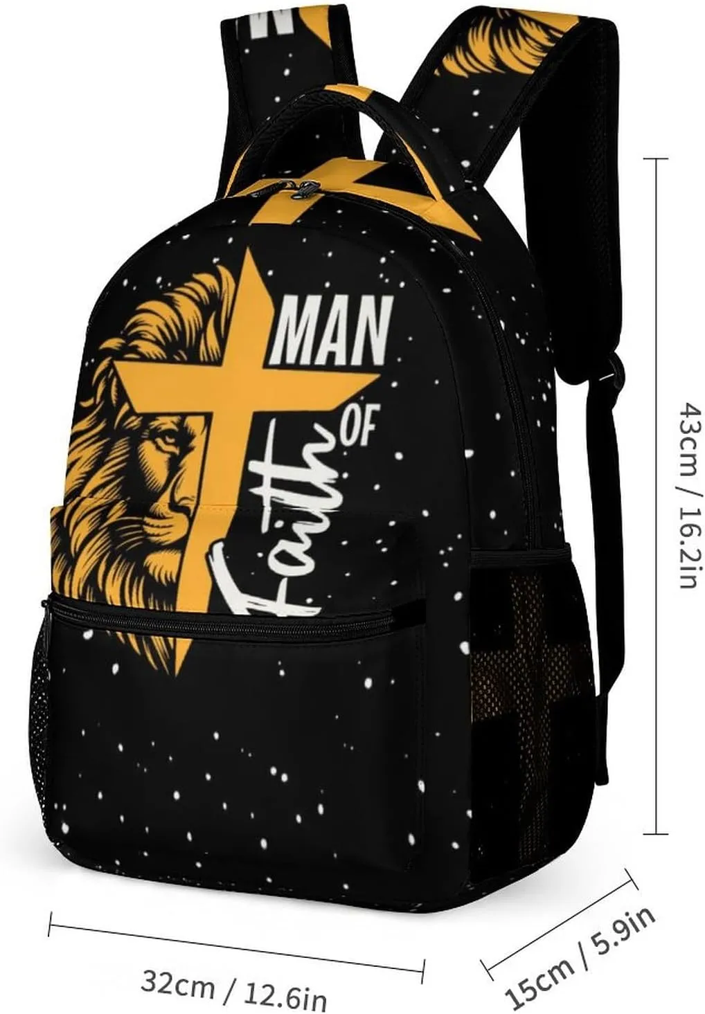 Lion Backpack with Lunch Box & Pencil Case, 16 Inch Cute Lions Themed Bookbag, Adjustable Lightweight Large Capacity, Colorful Daily Casual Backpacks Set with Lunch Bag