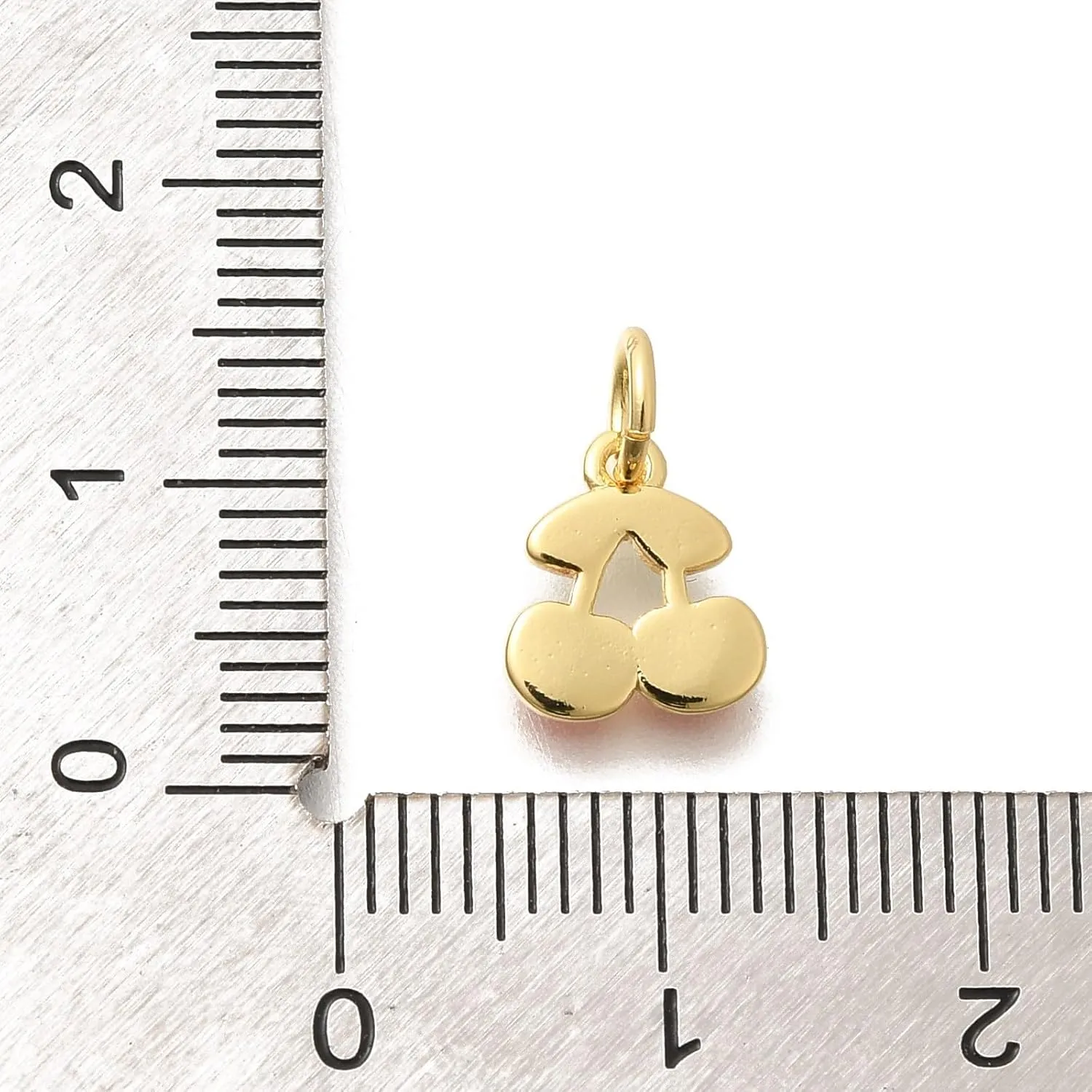 LiQunSweet 10 pcs Mini Cherry with Leaf Charms Cute Fruit Brass Enamel Charms for DIY Jewelry Bracelet Necklace Earring Crafts Bag Keychain Decor