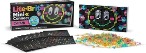 Lite Brite Mini-X Connect 2 Pack - Create Light Art with Pegs, Creative Art Stem Toy for Girls, Boys, Unisex, Toddler, Ages 4 , Holiday, Birthday, Gift