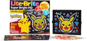 Lite Brite Super Bright HD, Pokemon Edition - Creative Retro Light-Up Screen – Educational Play for Children, Enhances Creativity, Gift for Boys and Girls Ages 6 