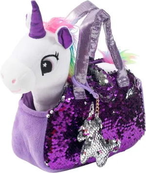 Little Jupiter Plush Pet Set w/Purse - Unicorn Stuffed Animals - Unicorn Stuffed Animals for Girls - Unicorn Plush - Stuffed Unicorns - Unicorn - Unicorn Gift for Age 4-5 - 6-7 yrs (White Unicorn)