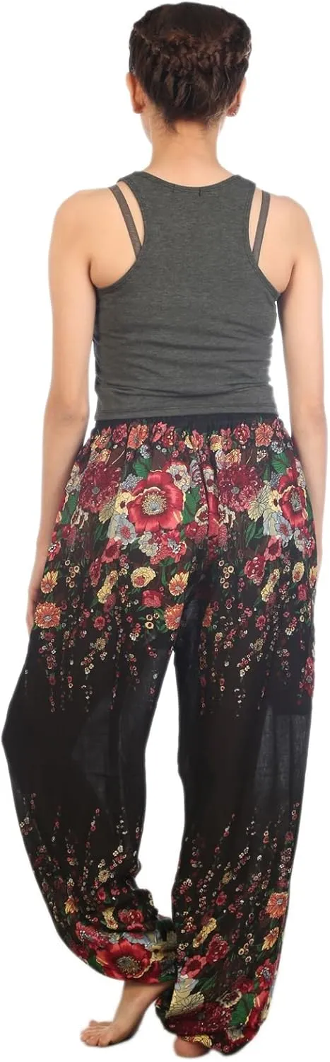 LOFBAZ Harem Pants for Women S-4XL Plus Yoga Boho Hippie Beach Travel Lounge PJs