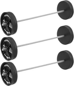 LOGOFUN 3pcs Mini Barbell Model Dollhouse Miniature Barbell Prop Tiny Fitness Equipment Models for Dollhouse Fitness Accessories