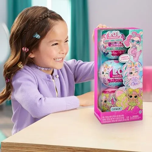 LOL Surprise Tots Just Add Water 3-Pack with 3 Make-Your-Own Fantasy Dolls and 25  Surprises to UNbox Including Mermaid, Fairy, and Unicorn Dolls and Magical Crafts – Great Gift for Kids Ages 4 