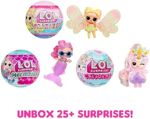 LOL Surprise Tots Just Add Water 3-Pack with 3 Make-Your-Own Fantasy Dolls and 25  Surprises to UNbox Including Mermaid, Fairy, and Unicorn Dolls and Magical Crafts – Great Gift for Kids Ages 4 