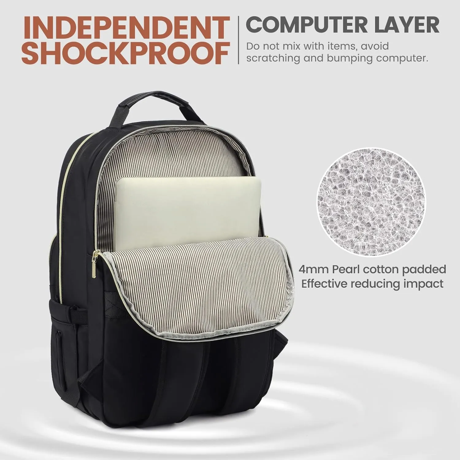 LOVEVOOK Laptop Backpack for Women 15.6 inch,Cute Womens Travel Backpack Purse,Professional Laptop Computer Bag,Waterproof Work Business College Teacher Bags Carry on Backpack with USB Port,Black