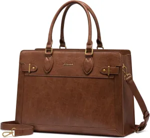 LOVEVOOK Laptop Bag for Women, 15.6 Inch Large PU Leather Tote Bag, Professional Teacher Work Bag, Waterproof Business Computer Briefcase, Shoulder Tote Purse for Office