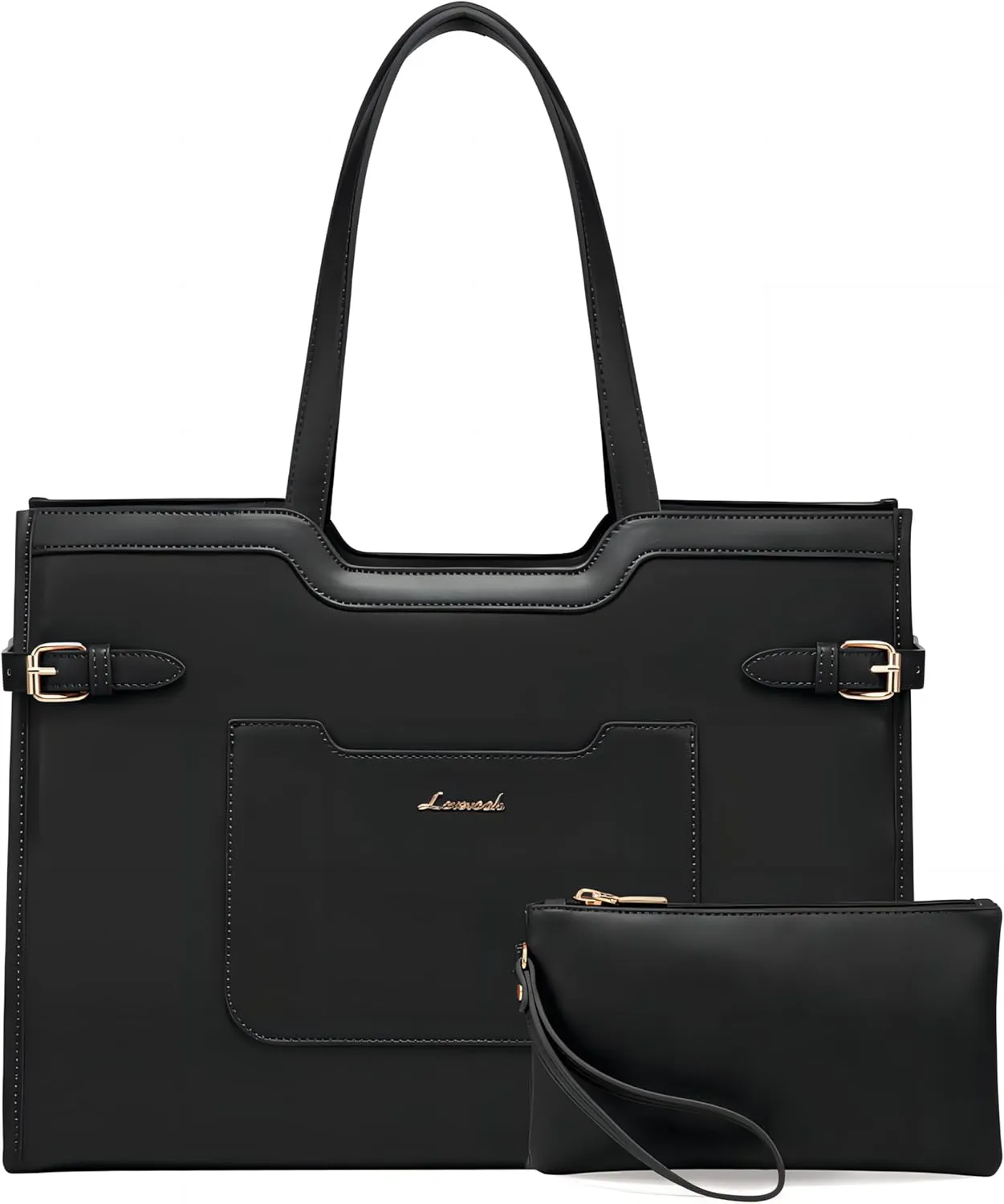 LOVEVOOK Laptop Bag for Women 17.3 Inch Laptop Tote Bag Leather Work Bags for Women Professional Computer bag