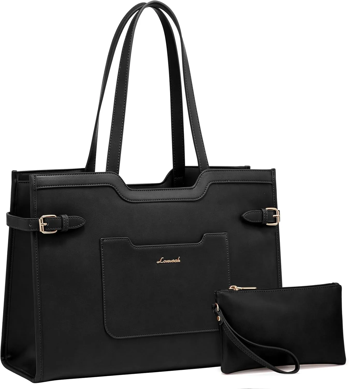 LOVEVOOK Laptop Bag for Women 17.3 Inch Laptop Tote Bag Leather Work Bags for Women Professional Computer bag