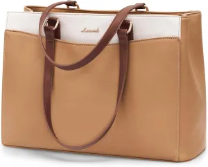 LOVEVOOK Laptop Tote Bag for Women, Teacher Bag Work Tote Bags, 15.6 Inch Waterproof Leather Computer Bag, Fashion Handbag Business Professional Briefcase Office Shoulder Bag