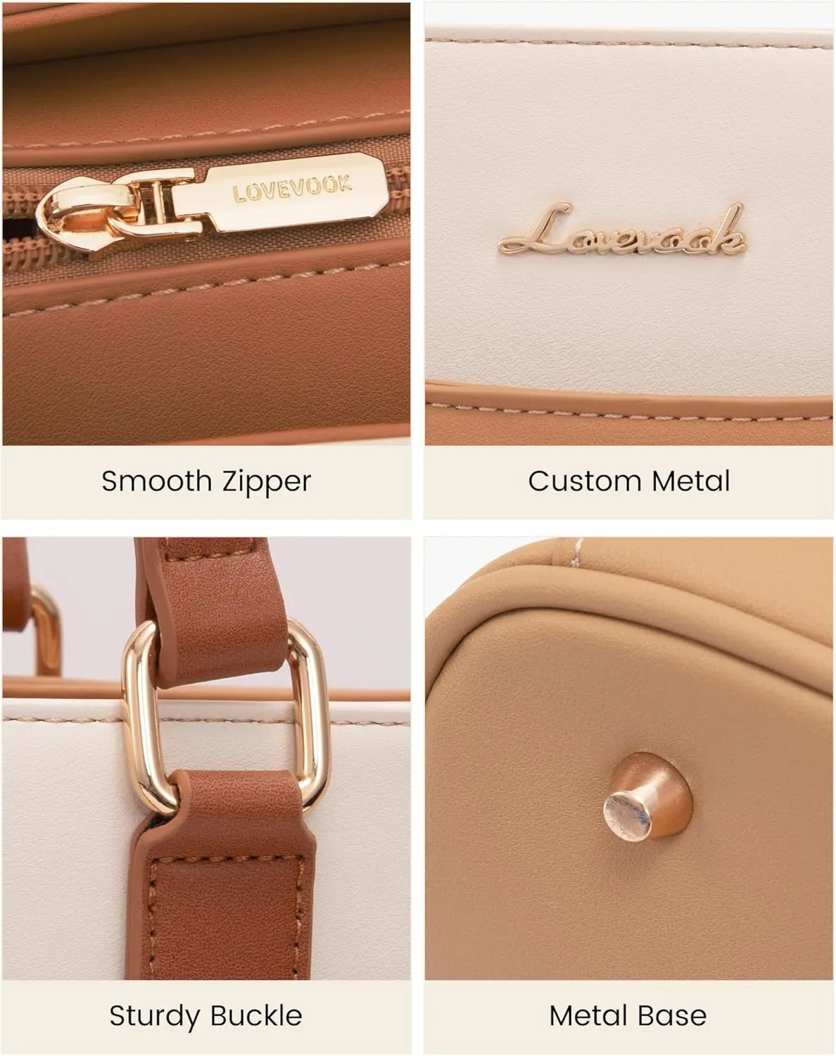 LOVEVOOK Laptop Tote Bag for Women, Teacher Bag Work Tote Bags, 15.6 Inch Waterproof Leather Computer Bag, Fashion Handbag Business Professional Briefcase Office Shoulder Bag