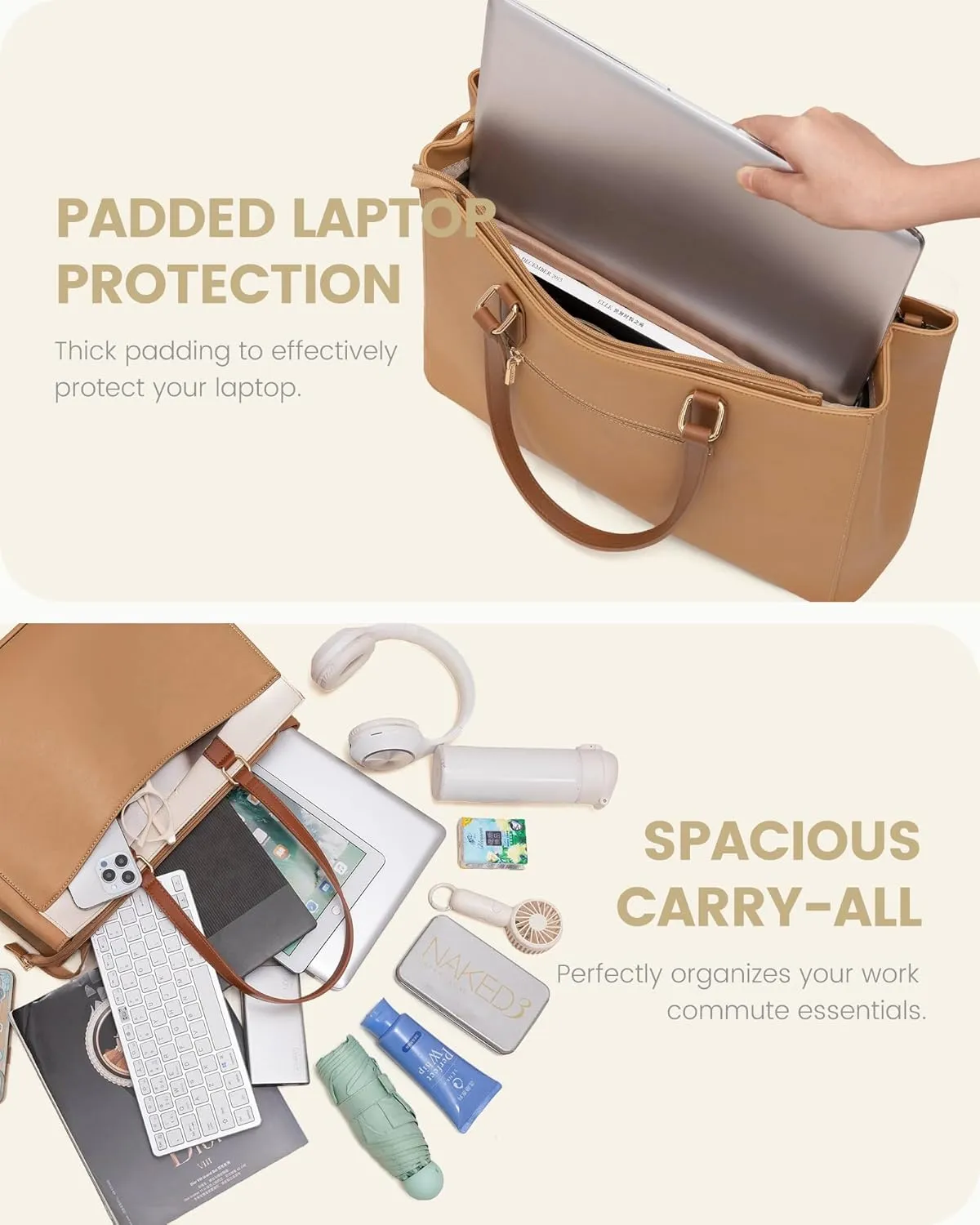 LOVEVOOK Laptop Tote Bag for Women, Teacher Bag Work Tote Bags, 15.6 Inch Waterproof Leather Computer Bag, Fashion Handbag Business Professional Briefcase Office Shoulder Bag
