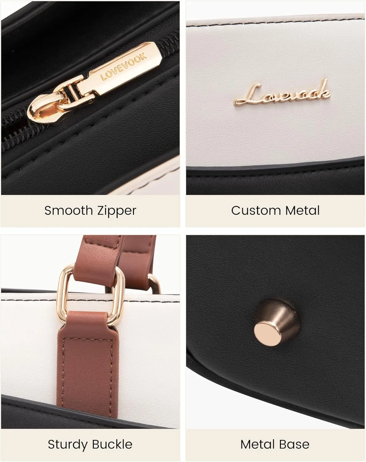 LOVEVOOK Laptop Tote Bag for Women, Teacher Bag Work Tote Bags, 15.6 Inch Waterproof Leather Computer Bag, Fashion Handbag Business Professional Briefcase Office Shoulder Bag
