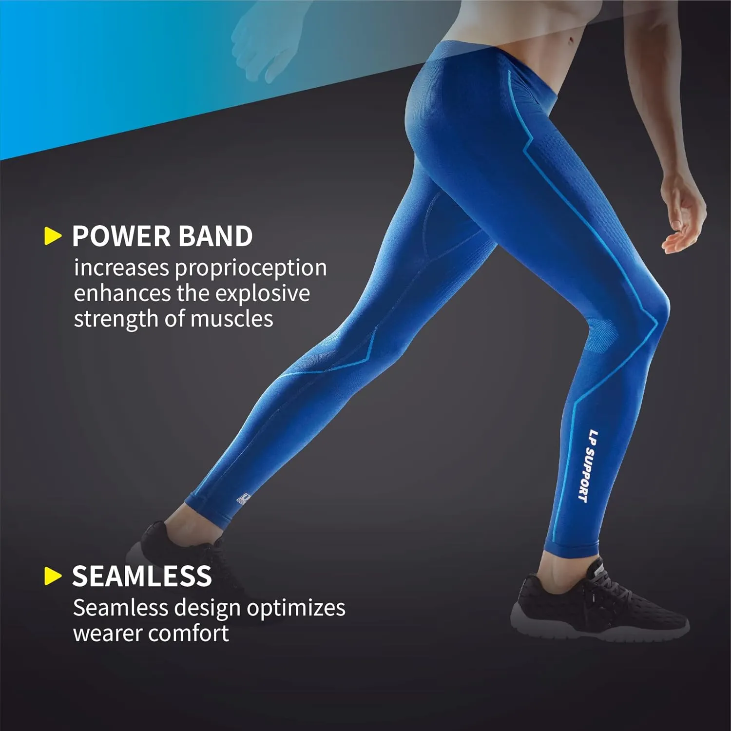 LP SUPPORT Men's AIR Compression Long Tights Fitness Compression Wear - Cool and Dry Sculpting Shapewear Fit Tights