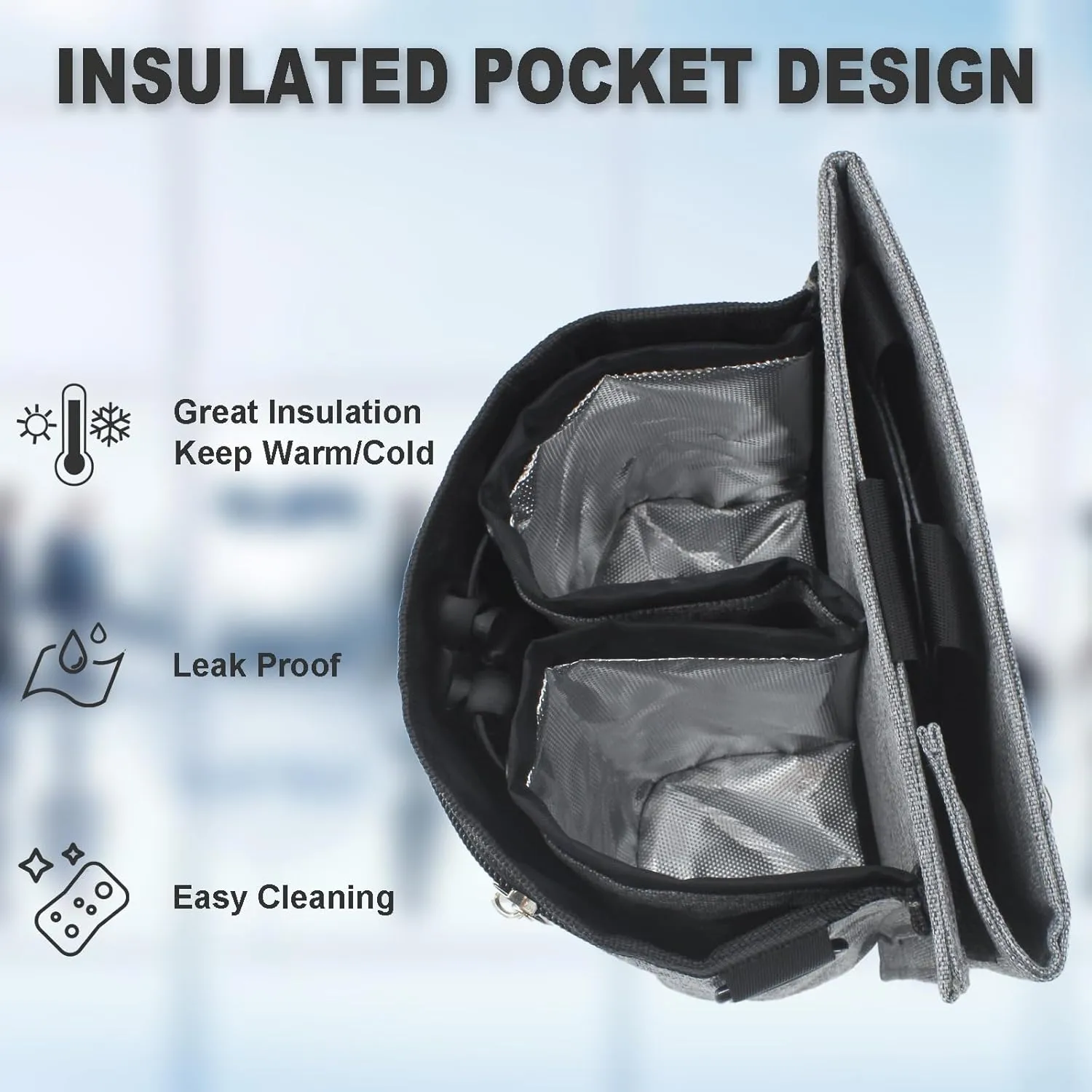 Luggage Travel Cup Holder with Straps for Add a Bag Hands Free Suitcases Drink Carrier Beverage Caddy Travel Accessories Gift for Flight Attendants Travelers Gray