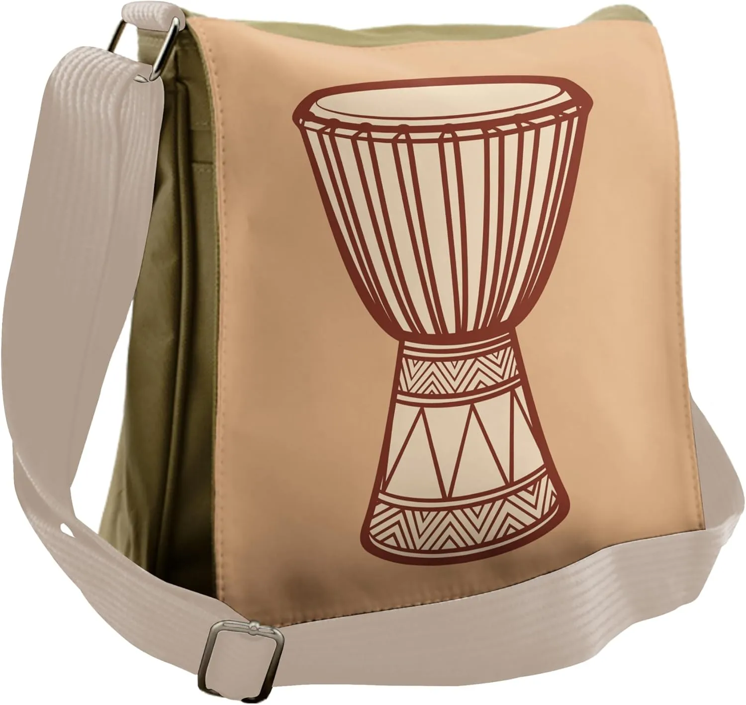 Lunarable Drum Messenger Bag, Djembe Exotic Rhythm, Unisex Cross-body