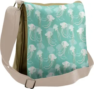 Lunarable Jellyfish Messenger Bag, Poisonous Exotic Creature, Unisex Cross-body