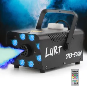 LURT Fog Machine Mini Smoke Machine 13 Colorful Lights 500W 2500CFM Small with Wireless Remote Control Auto Mode Portable for Indoor Outdoor Party Wedding Halloween DJ and Stage Effect,Fuse Protection