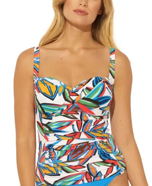 Lush Life Twisted Cross-Back Bra-Sized Tankini Top