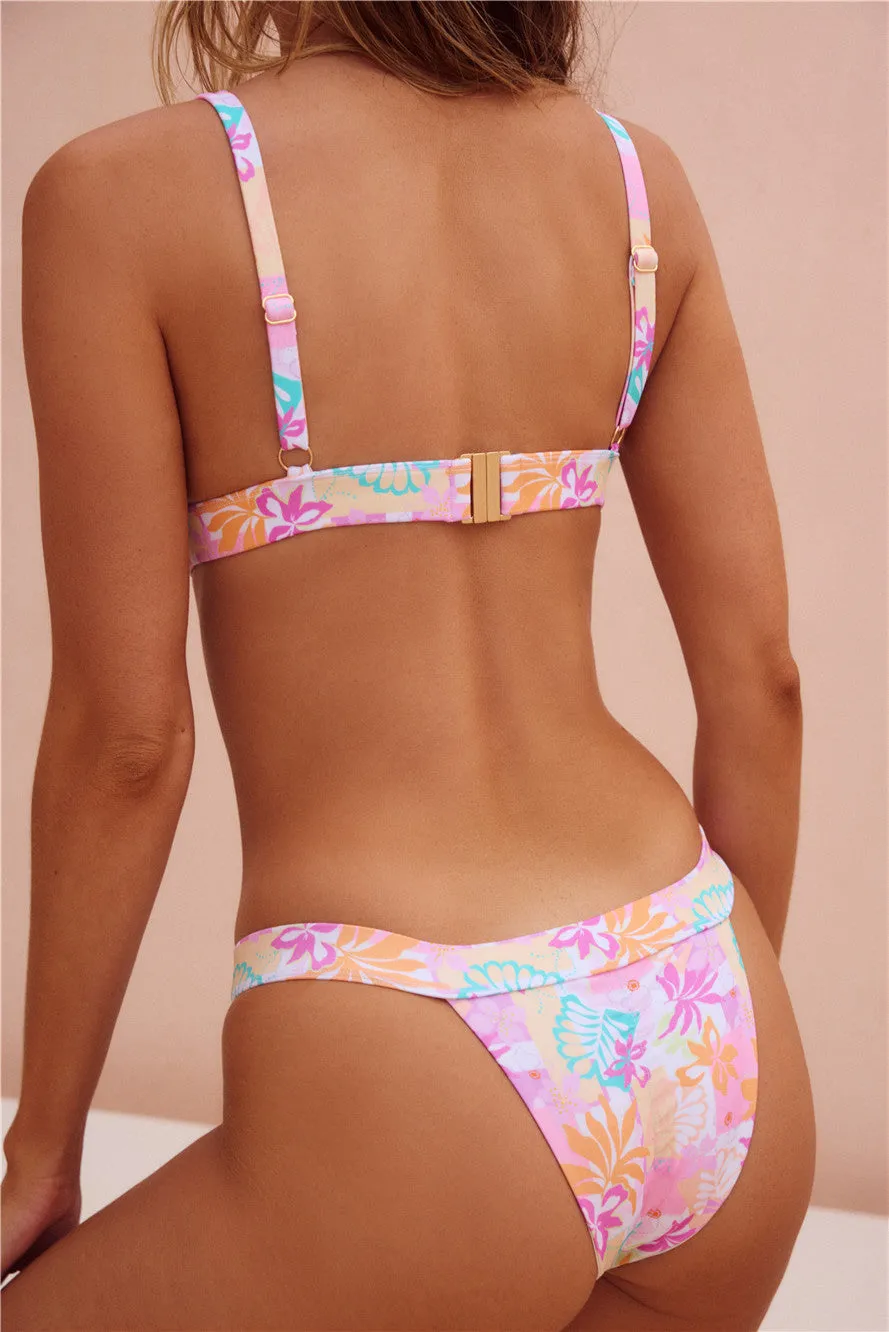Lush Tropics Swim Top Tropical Print