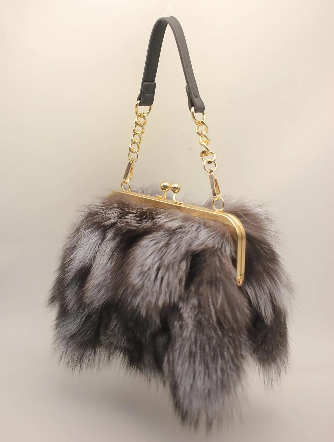 Luxurious Real Fox Fur Handbag - Elegant Winter Accessory