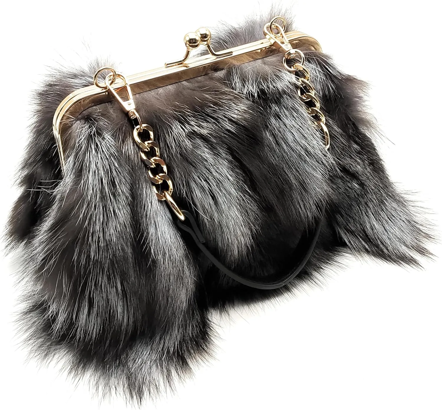 Luxurious Real Fox Fur Handbag - Elegant Winter Accessory