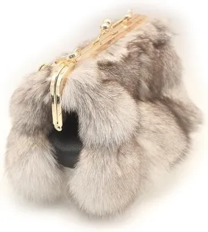 Luxurious Real Fox Fur Handbag - Elegant Winter Accessory