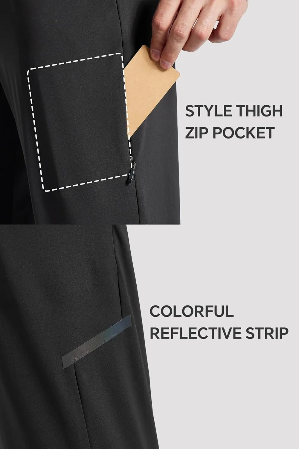 M MAROAUT Men's Performance Joggers with Zipper Pockets, Stretch Sweatpants for Gym Workout Track Running Athletic Pants