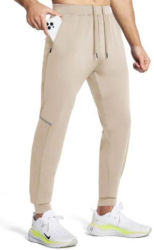 M MAROAUT Men's Performance Joggers with Zipper Pockets, Stretch Sweatpants for Gym Workout Track Running Athletic Pants