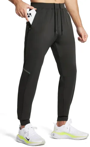 M MAROAUT Men's Performance Joggers with Zipper Pockets, Stretch Sweatpants for Gym Workout Track Running Athletic Pants
