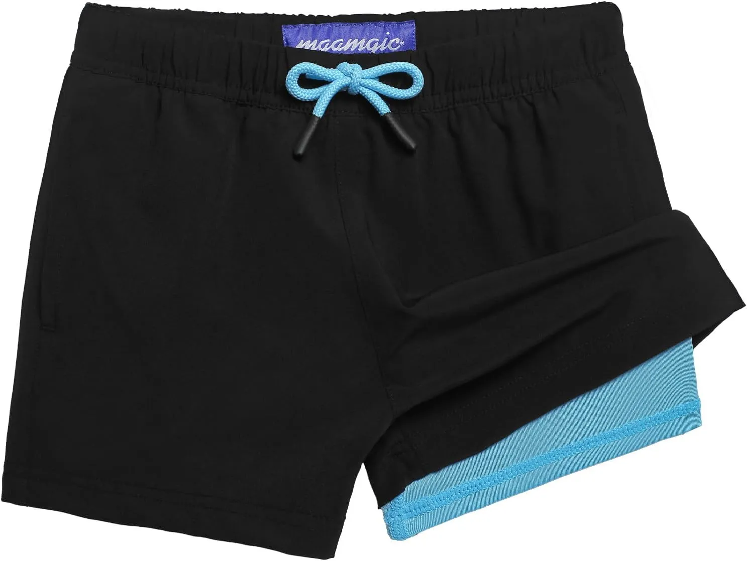 maamgic Boys Swim Trunks with Compression Liner Stretch Boy Swim Shorts Toddler Bathing Suit Swimsuit