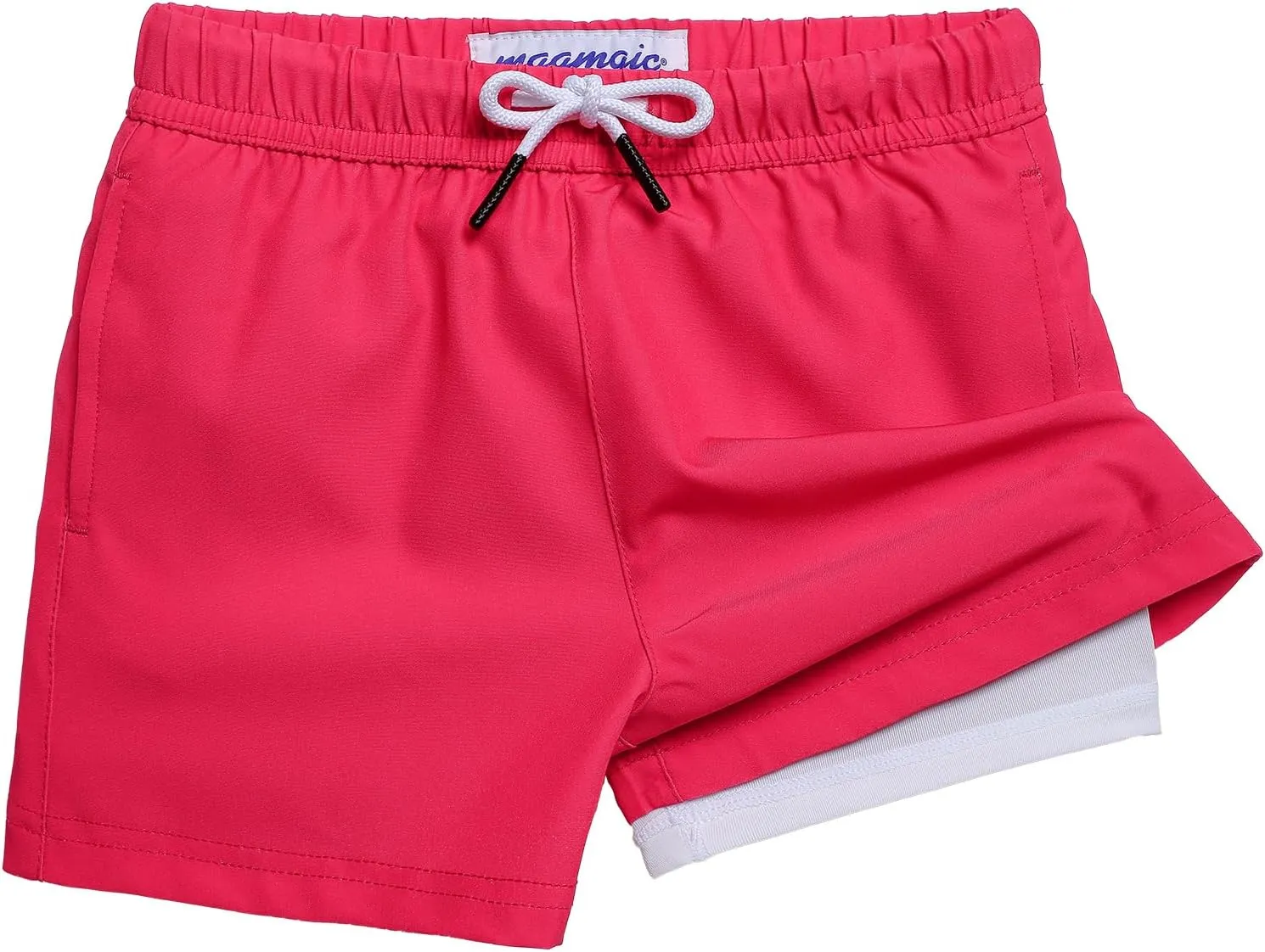 maamgic Boys Swim Trunks with Compression Liner Stretch Boy Swim Shorts Toddler Bathing Suit Swimsuit