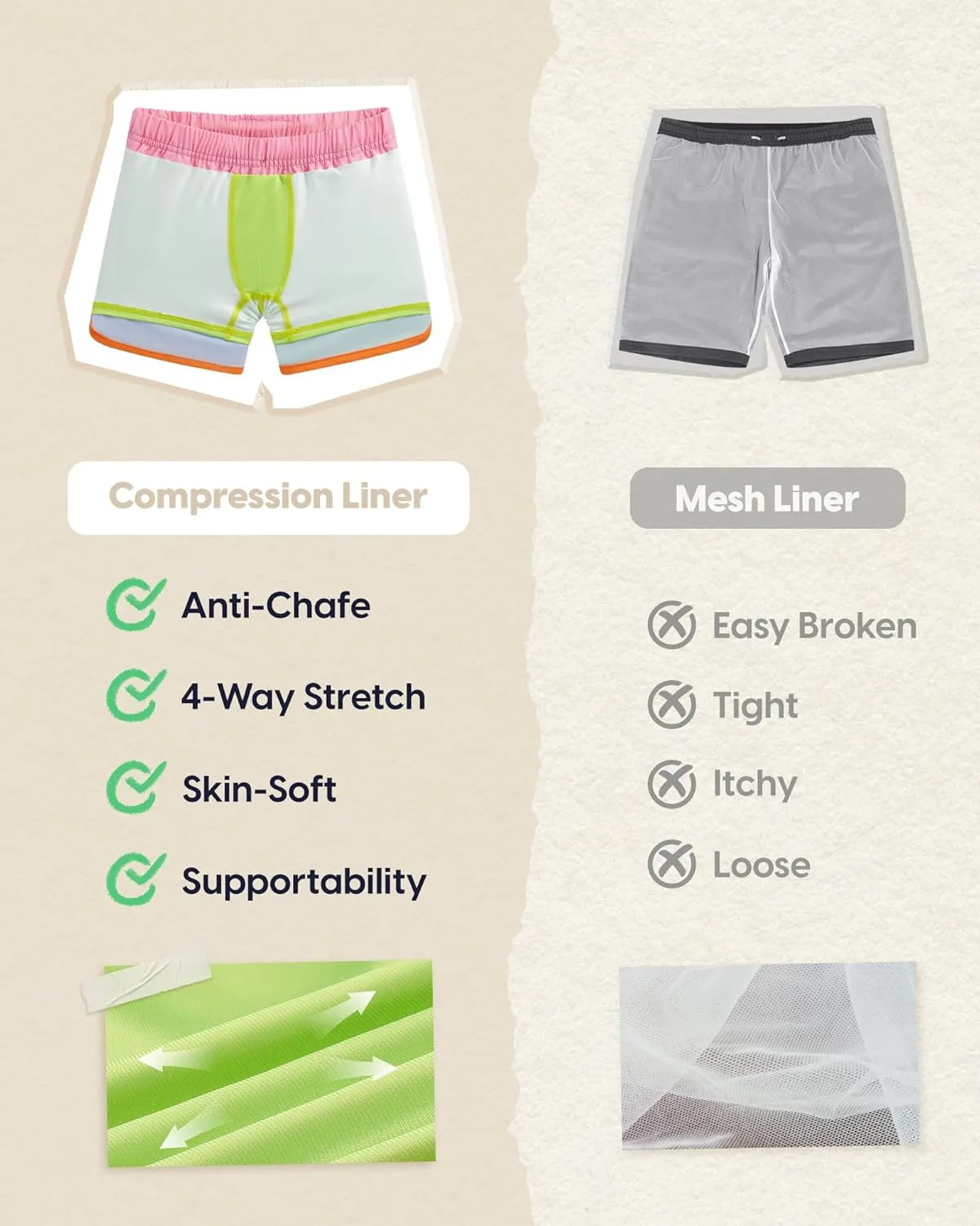 maamgic Boys Swim Trunks with Compression Liner Vintage Swim Shorts Toddler Swimsuit