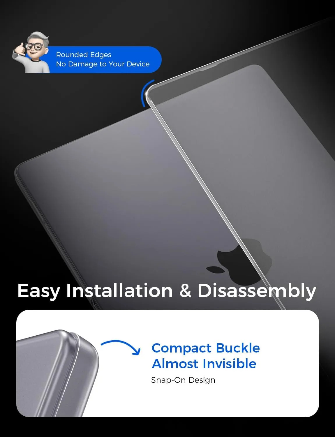 MAGIC JOHN for MacBook Air 15 inch Case, 2023 M2/ 2024 M3/ 2025 M4, Protective Hard Shell Matte Cover, Cooling Design, Anti-Cracking, Scratch-Proof & Anti-Fingerprint, Matte Clear