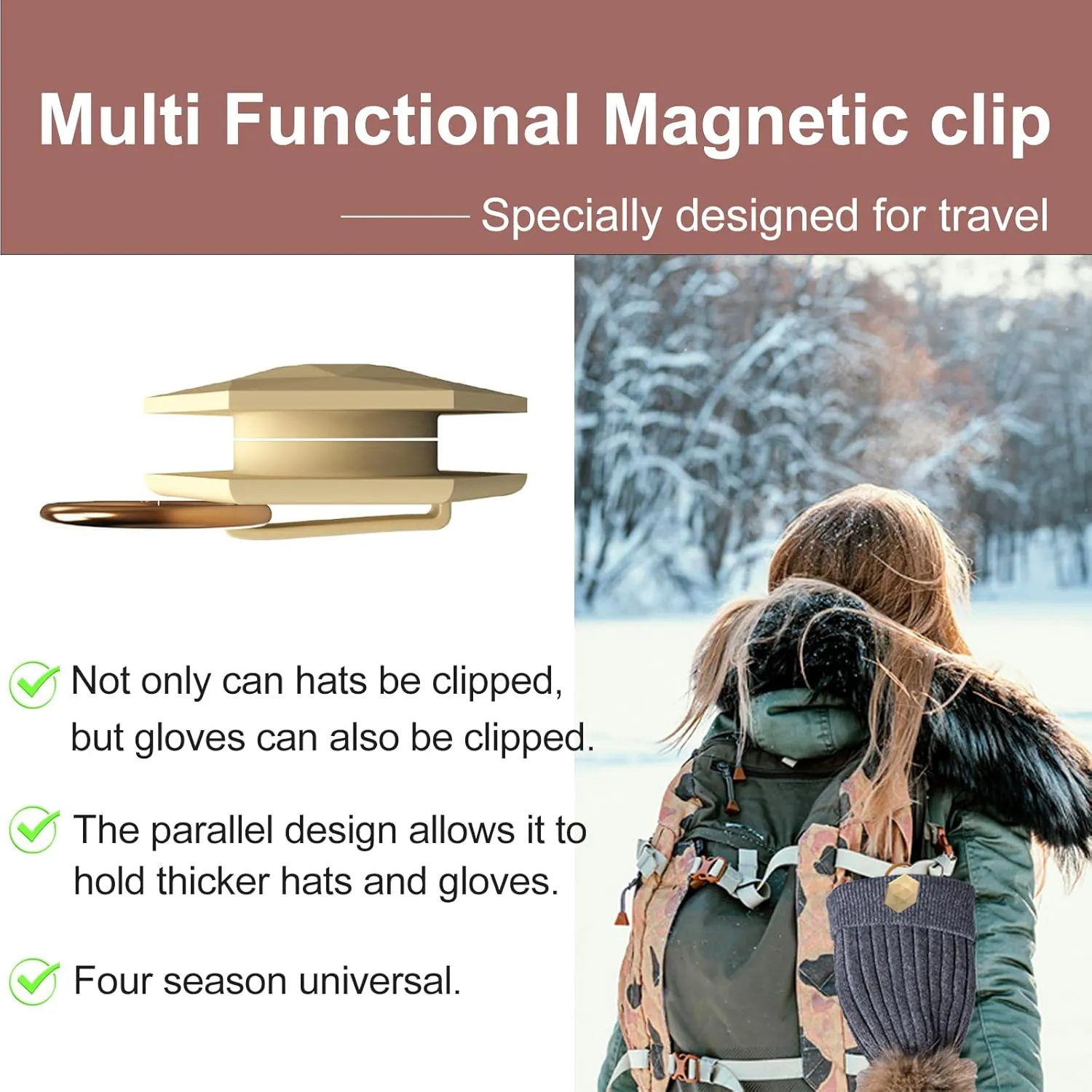 Magnetic Hat Clip for Travel on Bag High Strength Magnet Hat Holder Fits on Backpacks Purses Totes Creative Gift