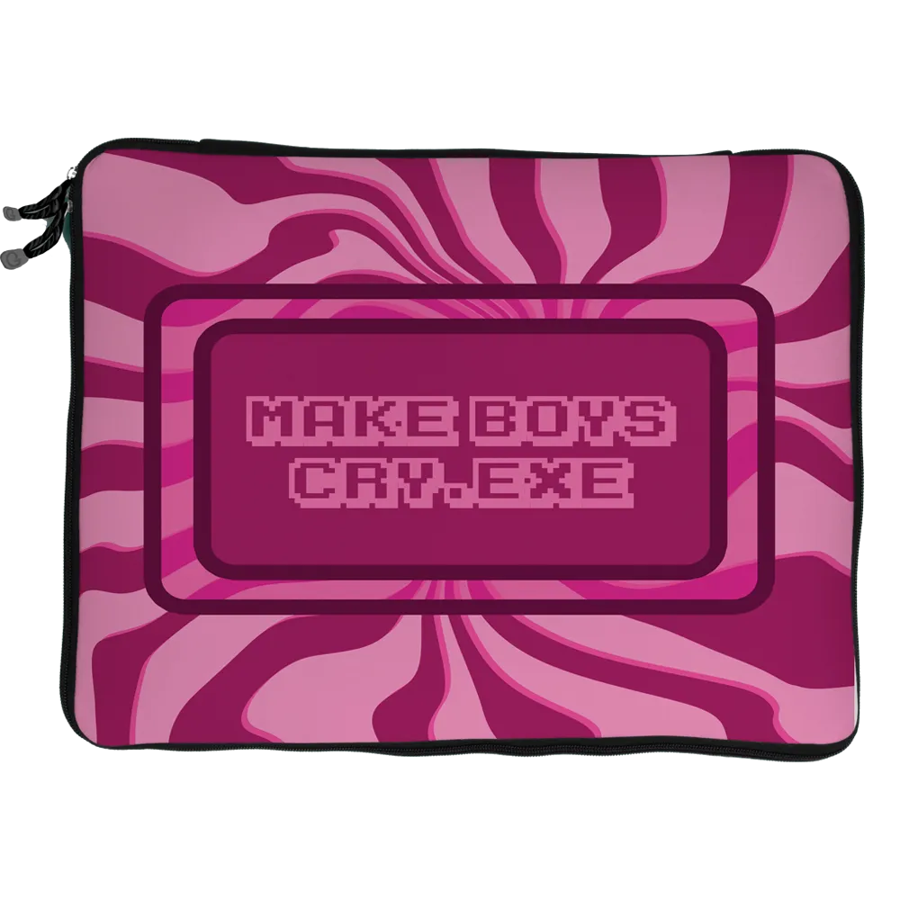 Make Boys Cry Strapped Laptop Sleeve