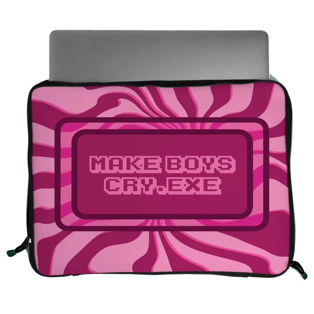 Make Boys Cry Strapped Laptop Sleeve