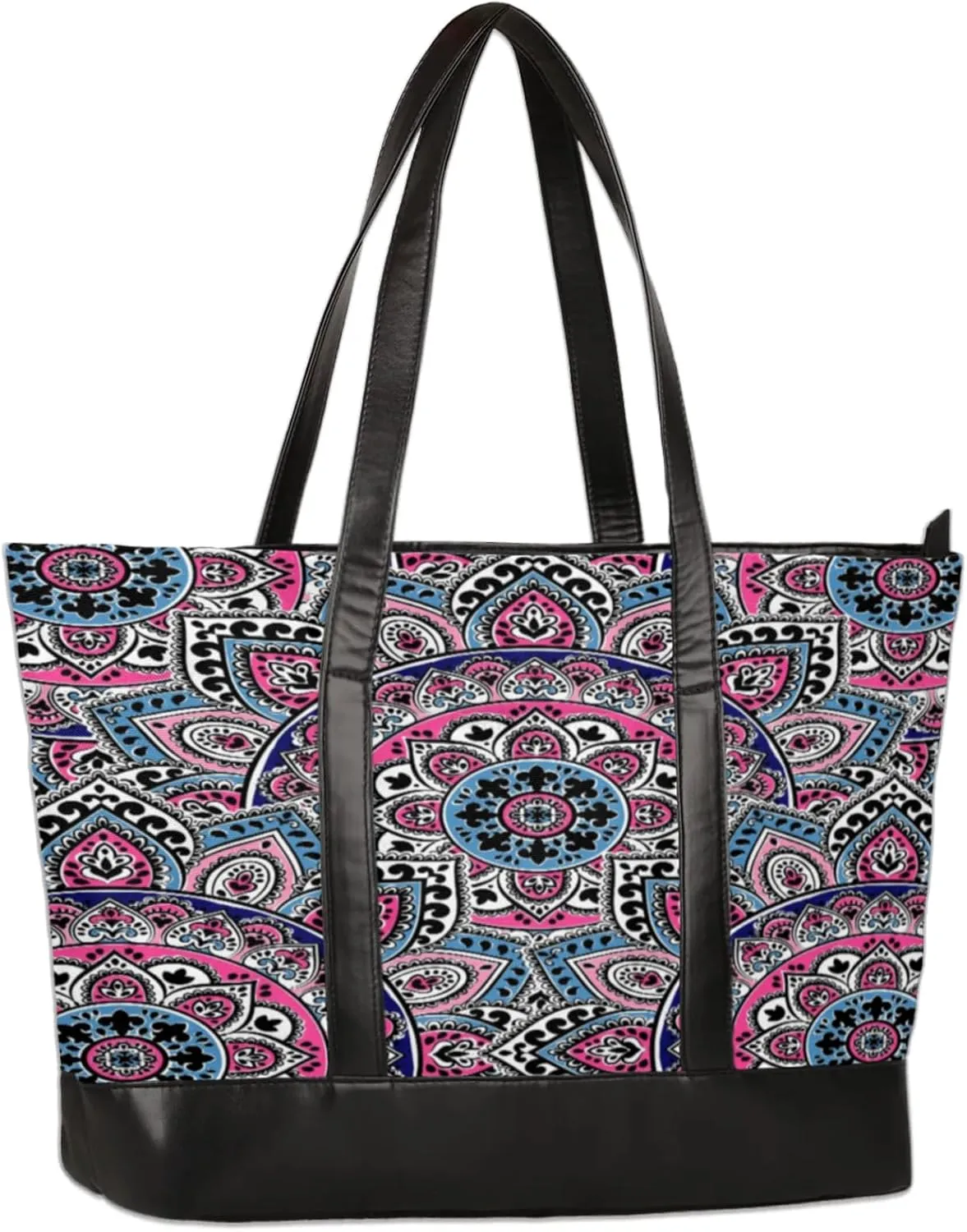 Mandala Beautiful Laptop Tote Bag for Women Lightweight Work Purse with Multiple Compartments Fits 13-15.6 Inch Laptop Tablet Shoulder Bag for Office Travel Daily Use