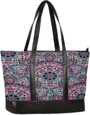 Mandala Beautiful Laptop Tote Bag for Women Lightweight Work Purse with Multiple Compartments Fits 13-15.6 Inch Laptop Tablet Shoulder Bag for Office Travel Daily Use